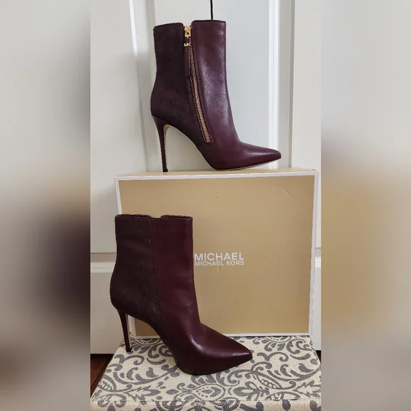 SOLD!!!! Michael Kors Burgundy Ankle Booties - Picture 2 of 10